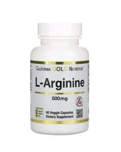 California Gold Nutrition, L-Arginine, AjiPure, 500 mg, 60 Veggie Capsules